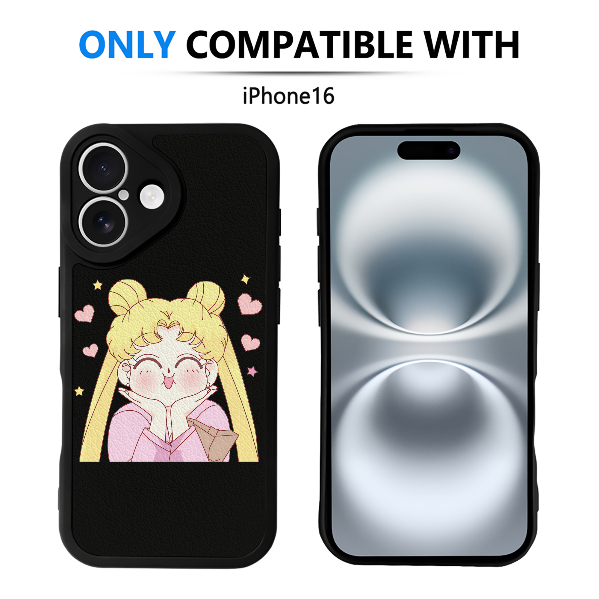 （画像用） 美少女戦士セーラームーン 愛野 美奈子 あいの みなこ Sailor Moon Aino Minako 【iPhone 16シリーズ対応】シリコンスマホケース（レザー調） 材質：シリコン